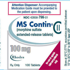 Ms Contin morphine Sulfate 100 mg